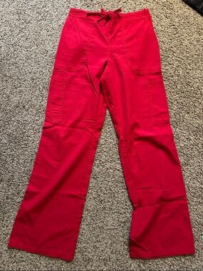Bright Red Utility Scrub Pants